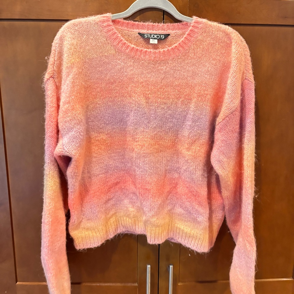 Studio 19 Pink Ombre Crewneck Sweater